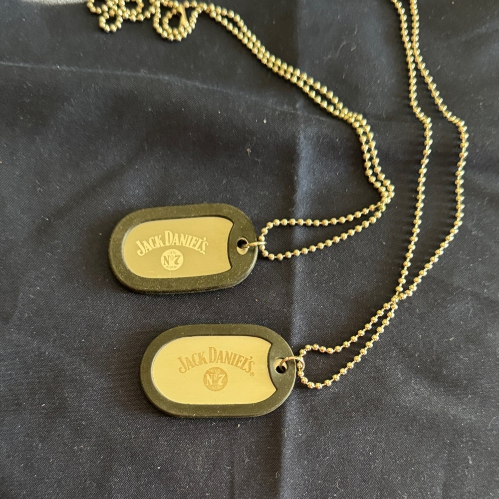 Jack Daniel's Holograph Dog Tags Necklace x 2